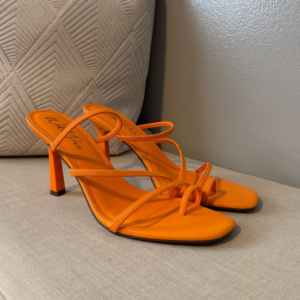 Wild Pair Orange Strappy Heeled Sandals